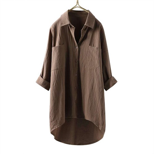 New Women Cotton Linen Tops Casual Baggy Loose Tunic Blouse T-Shirt Plus Size UK - Picture 11 of 21