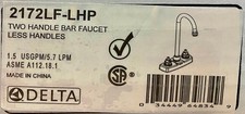 Delta 2172LF-LHP Classic Two Handle Bar/Prep Faucet "Less Handles"