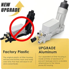 Alum Oil Cooler Housing Fits 11-16 Dodge Jeep Ram 3.6L V6 - Non-OEM Replacement