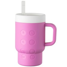 Spill-Proof Purple 9oz Silicone Toddler Sippy Cup with Straw  Handle, BPA-Free