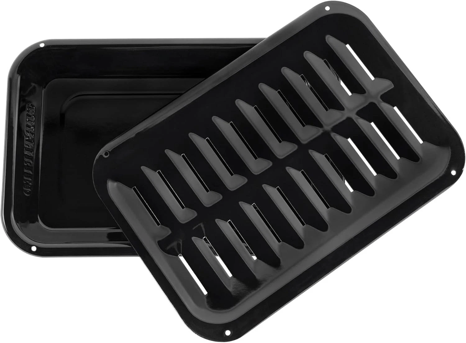 Small 2-Piece Broiler Pan & Grill Set Porcelain-on-Steel 13"x8-3/4"x1-3/8" Broil
