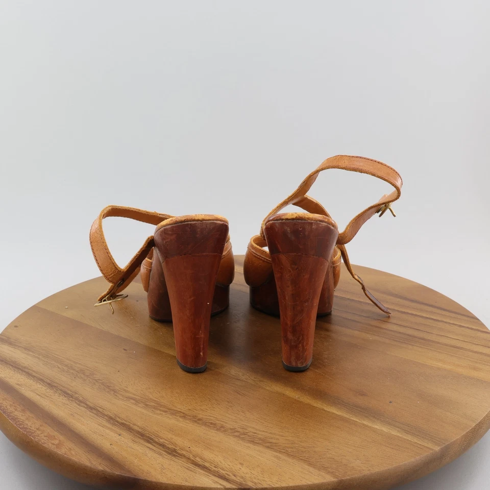 Sandalias de tacón de madera con plataforma talla 7M vintage años 70 Foto 4 de 4