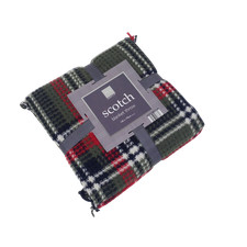Country Club Tartan Green & Red Colour Blanket Throw Brand New Home Accessories 