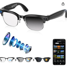 AI Smart Glasses with Camera, 4K EIS Anti-Shake Video & Photo Capture, Real-Time