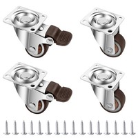 Lectorias 4Er Set MöBelrollen 25 Mm, Schwerlastrollen Mit Bremse, Rollen FüR M