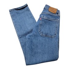 Levi's Premium Wedgie Straight Jeans Women's 24 High Rise Blue Denim Button Fly
