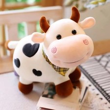 Cow White 7 Inch Stuffed Animals Soft Cute Cuddly Plush Toys Kids Fluffy Dolls