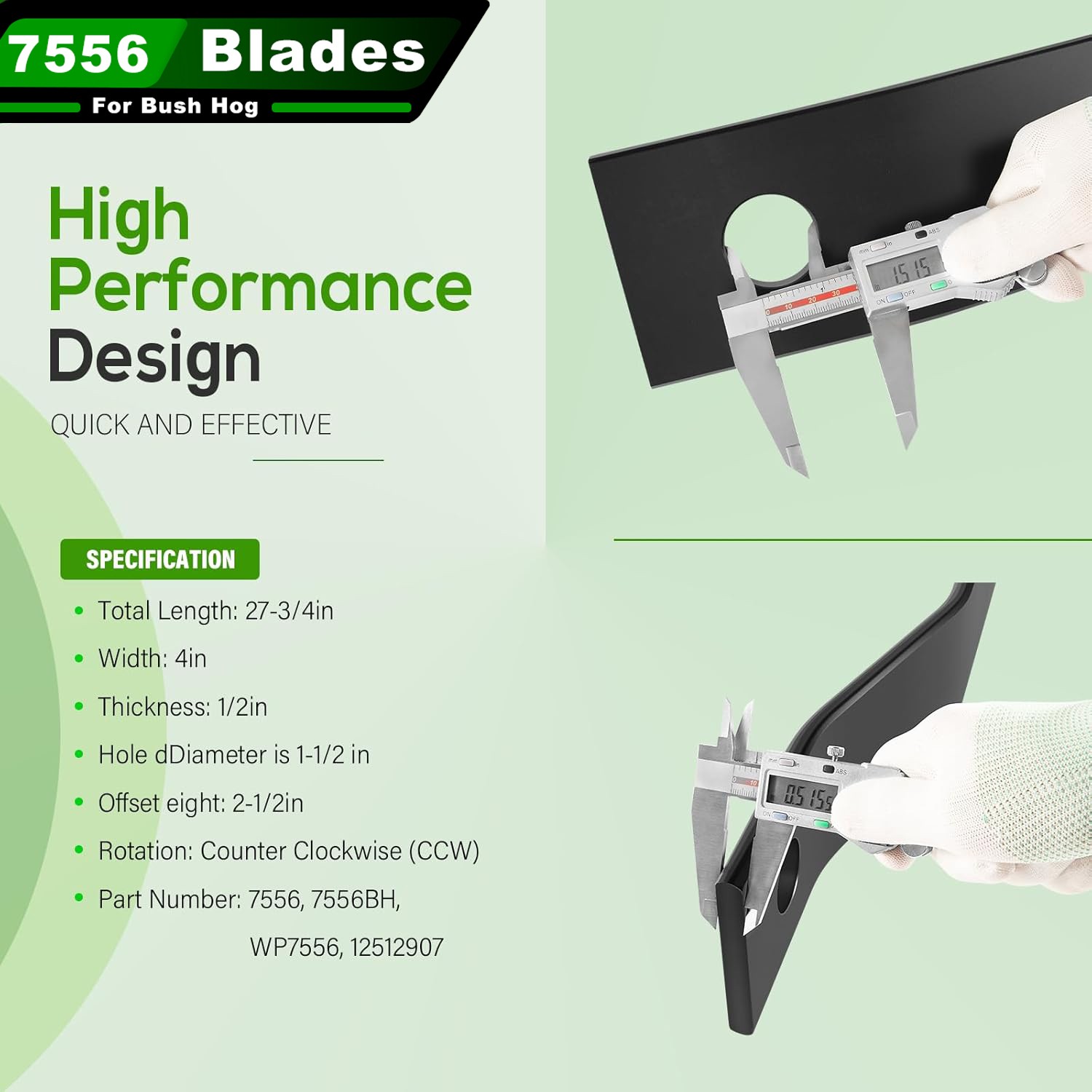 7556 Blade Replacement for Bush Hog Rotary Cutter Blades 27" x3/4" Lawn Mower
