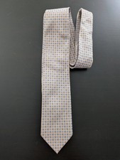 Bruno Piattelli Tie Silk Hand Made Floral Jacquard Brown Blue 60"