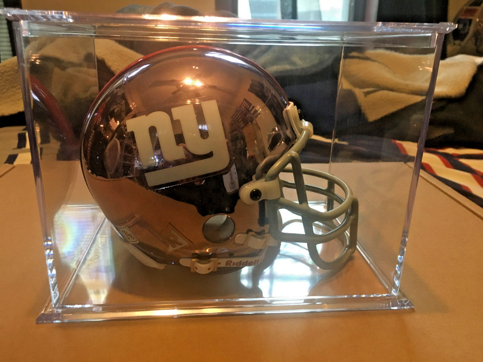 Riddell Mini New York Giants "Chrome" helmet w/case