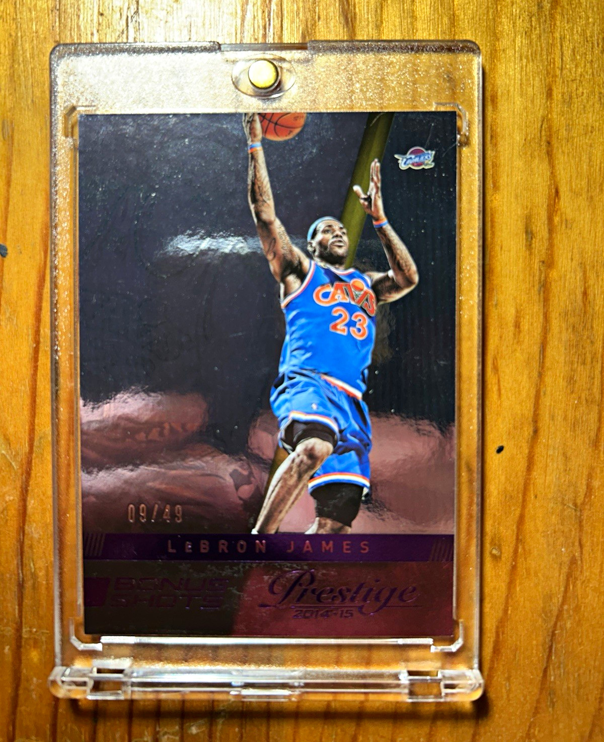 Panini Prestige 2014-15 LeBron James #47 Bonus Shots Purple Plus /49 Cavs