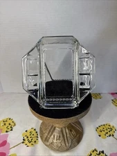 VTG. MCM Clear Glass Ashtray, Octagon Shaped 6 Slots