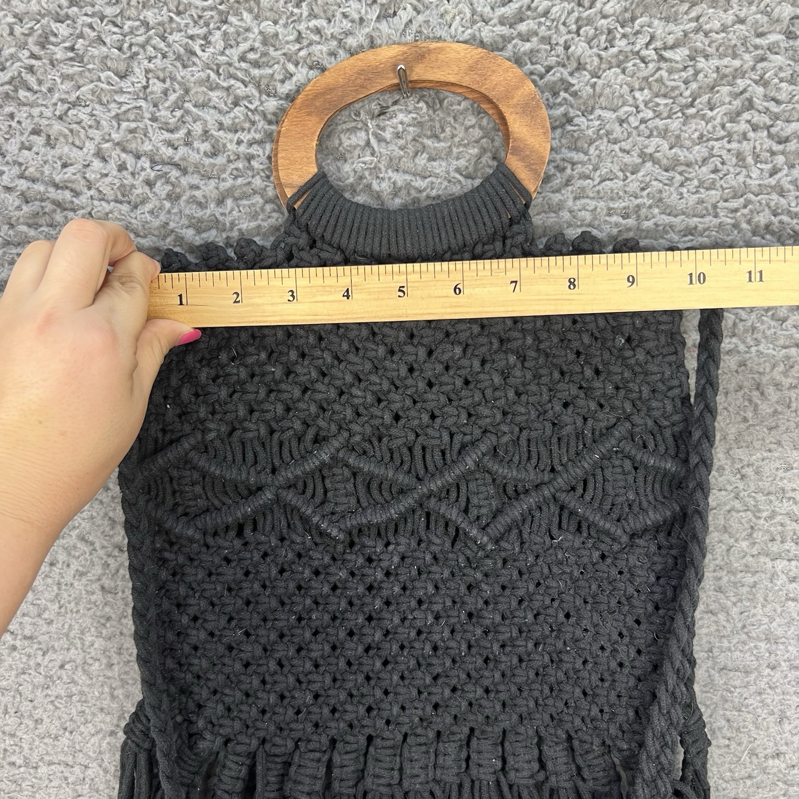 DANIELLE NICOLE Crochet Crossbody Purse S Black M… - image 6