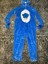 Grumpy Care Bears Blue Plush Hooded 1 Piece Costume Cosplay Unisex Adult Medium