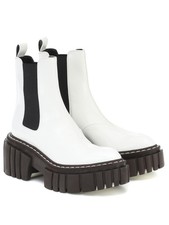 STELLAMCCARTNEY Womens White 2" Platform Heel Emilie Almond Toe Boots Shoes 38