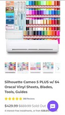 Silhouette Cameo 5 Plus with 64 Oracal Vinyl Sheets and Blade Tools