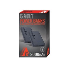 Actionheat 5Volts Powerbank Dual Microusb Charging 3000Mah LithiumPolmer Grey