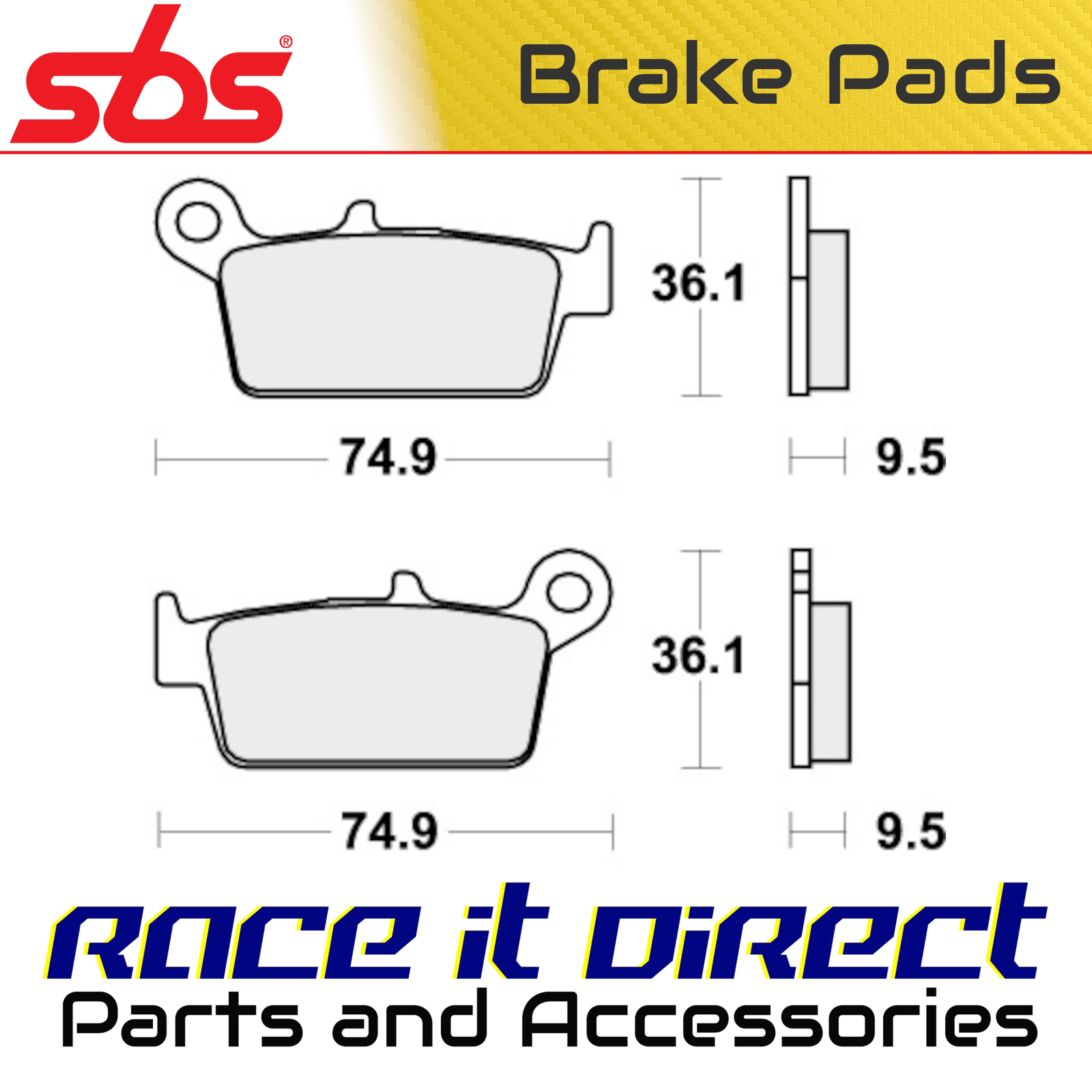 Brake Pads for SUZUKI RM 250 1996-2010 Rear Off Road Racing SBS