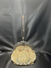 Antique 1920s Carpetbag Evening Bag with Chain Strap by Carpet Bag of America
