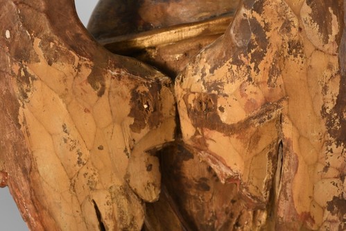 P89C11- Paar Barock Engel Holz geschnitzt und gefasst 18. Jh - Bild 10 von 12