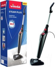 Vileda Steam Mop Steam PLUS Black Steam Cleaner for All Floors 3 Settings 400ml