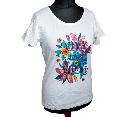 Frauen T-Shirt Frida Kahlo Motiv Viva La Vida Baumwolle Größe L