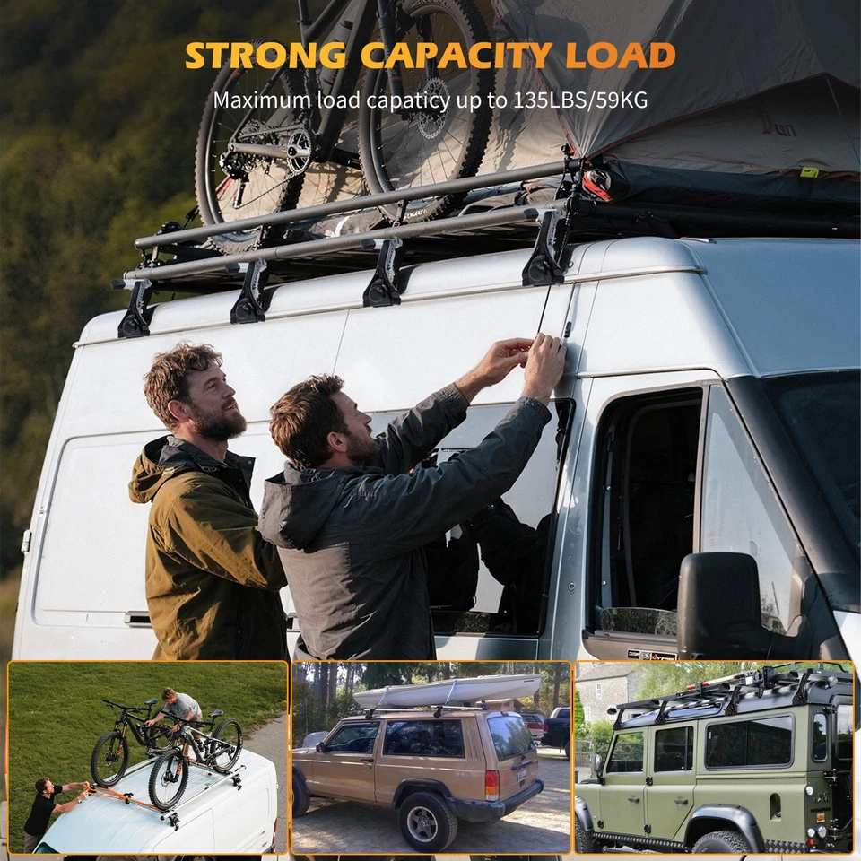 Portaequipajes barras transversales portaequipajes para Nissan NV3500 NV2500 2012-24 64" techo escalera Foto 4 de 4