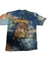 Woodstock T- Shirt Men’s  Large  Tie Dye Peace & Music Crew Neck  XL Multicolor