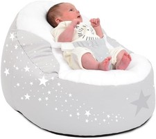Baby Bean Bag Lounger with Safety Harness | Newborn to 6 Months Soft Chair