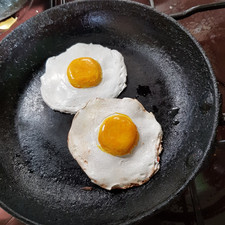 Hand made fake fried egg. Props/display fake food. Made in U.K.