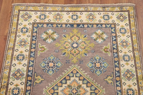 Braun Kasak Oriental Akzent Teppich 3x4 Handgeknüpft Wolle Geometrisch Akzentteppich - Bild 11 von 18