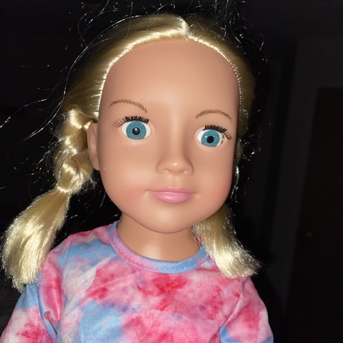 Puppe 27 Zoll American Dreams Doll Wispy Walker von Uneeda blonde Zöpfe, Batik gebraucht