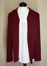 Charlotte Russe Women’s Open Front long sleeve Maroon Career-wear Blazer|Size:M