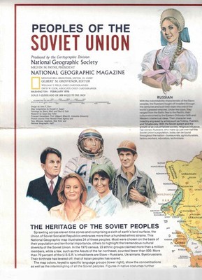   1976-2 February PEOPLES OF SOVIET UNION Russia National Geographic Map