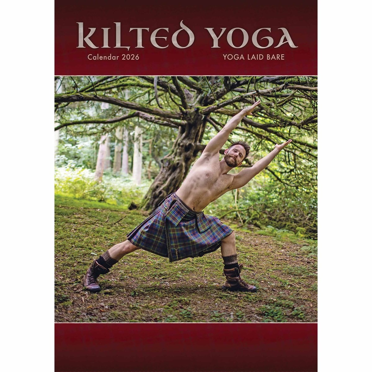 Kilted Yoga A3 Calendar 2026, Wall Calendars, Month To View, Models, Gift