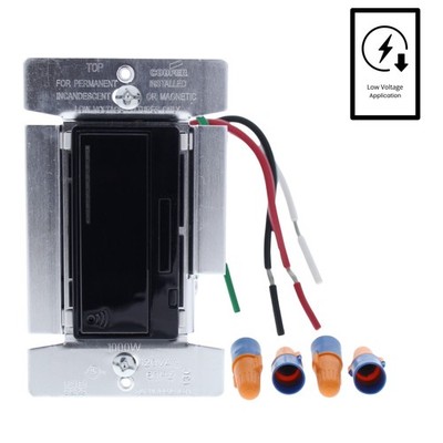 Cooper Black Low Voltage Magnetic Incandescent Dimmer Switch 1000W RF9536-NDBK