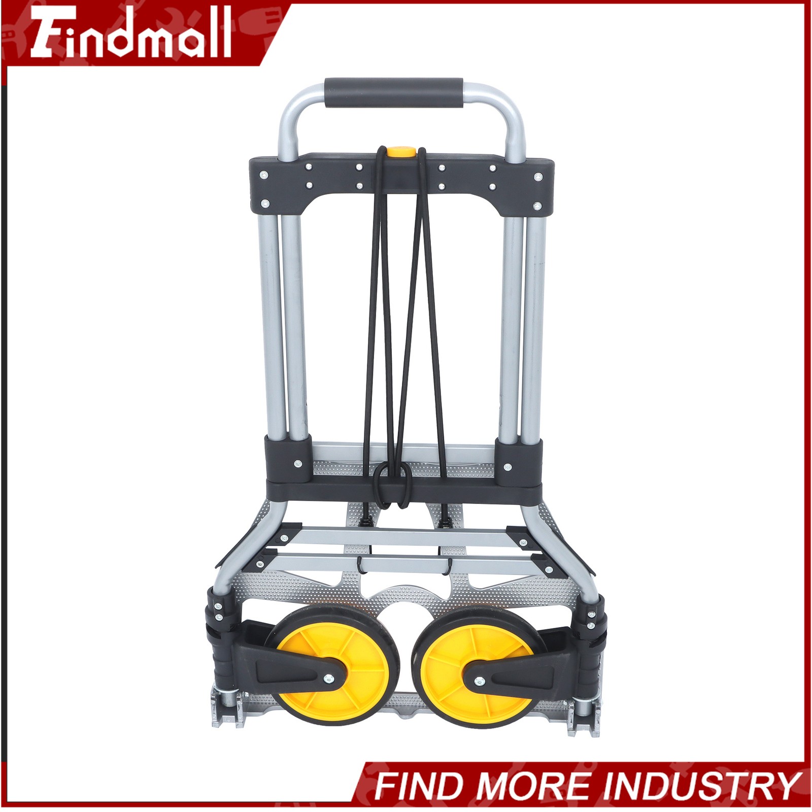Findmall Alloy Steel Folding Trolley 264 lbs Heavy-Duty Luggage Trolley Cart