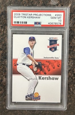 2008 TRISTAR PROJECTIONS CLAYTON KERSHAW #263 PSA 10 Rookie Jacksonville Suns RC