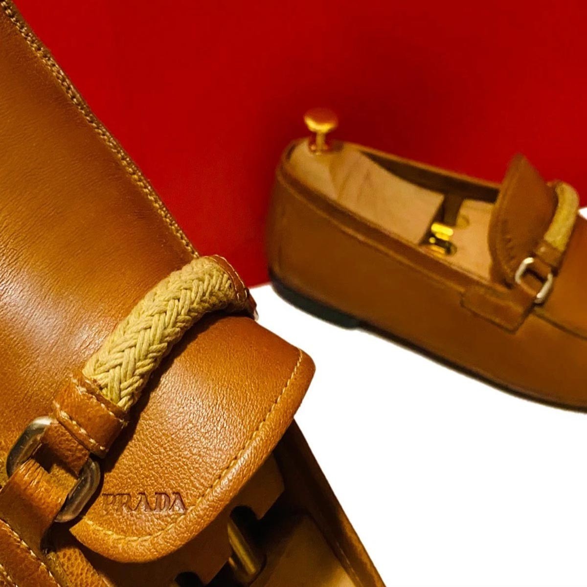 $849.00!! PRADA RARE MEN LUXURY BROWN SUEDE LEATHER LOAFERS SHOES MARK UK SIZE 7