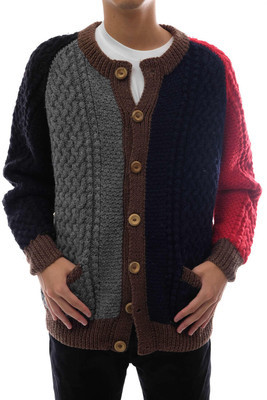 Inverallan 4A Golfer Cardigan Multicolor Cable Knit Made in Inverallan 4A Golfer Cardigan Multicolor Cable Knit Made in