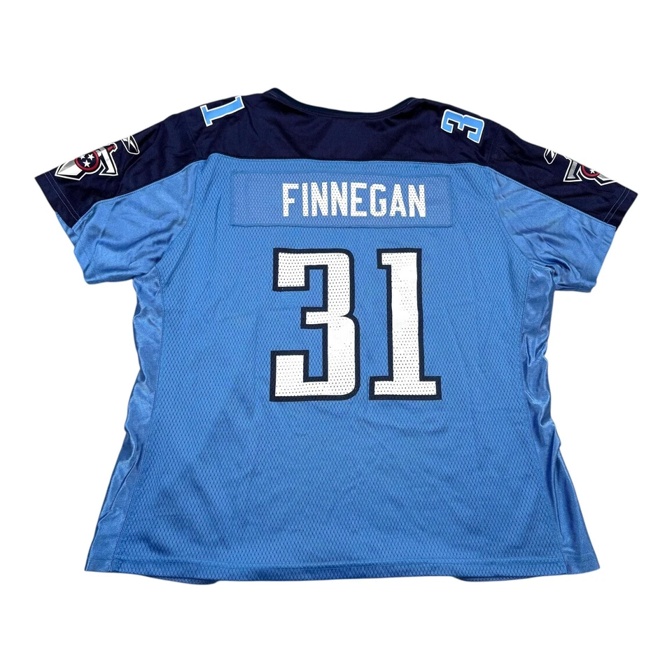 Camiseta de fútbol americano para mujer Tennessee Titans 2XL azul NFL Reebok Cortland Finnegan 31 Foto 2 de 4