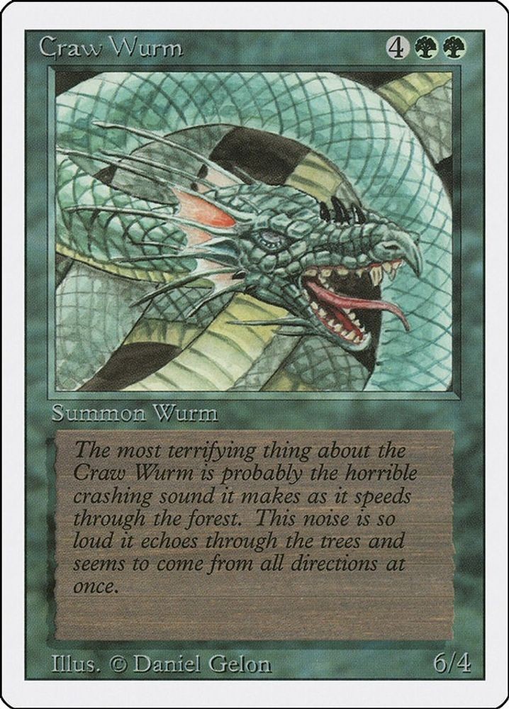 1994 Magic: The Gathering: Revised Edition - Craw Wurm (#190, Common, Near Mint)