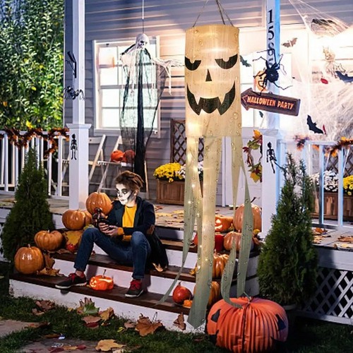 Ghost Windsock Spooky Flying Ghost Halloween LED Lighting Partys Supplies8061 - Imagen 3 de 8