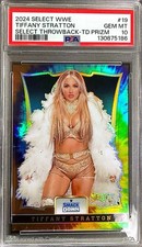 2024 Panini Select WWE Select Throwback Tiffany Stratton #19 TD Prizm /25 PSA 10