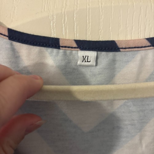 NEW Women's Vacation Summer Dress Striped Navy SZ XL - Picture 4 of 4