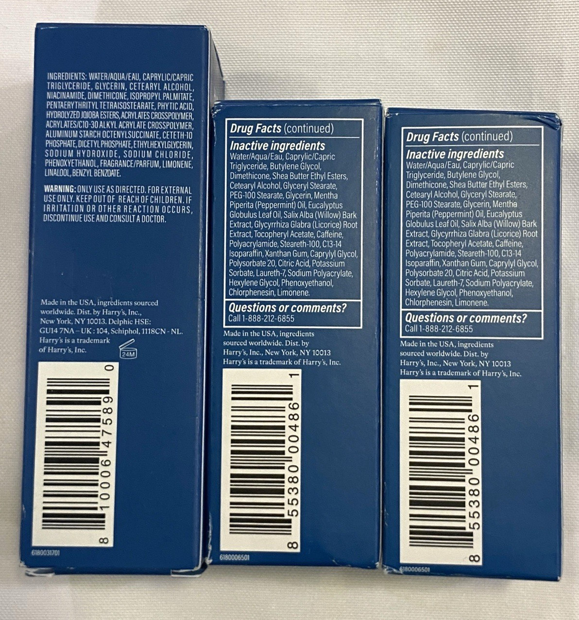 3 Harry’s Face Lotion - DAily & Hydrating Night Lotion 1.7 fl oz each 2027 NIB