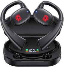 Open Ear Bluetooth Headphones Stereo Sound Clear Call Air-Conduction S, Black