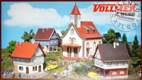 Vollmer 49555 - edifici in scala Z 1:220 - set di 4 edifici cittadini con tetto | Condition: Nuovo