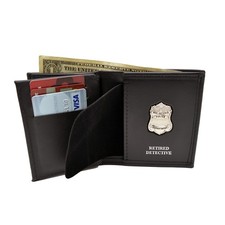 Perfect Fit 118-A Leather Badge Wallet Retired Detective Double ID San Antonio