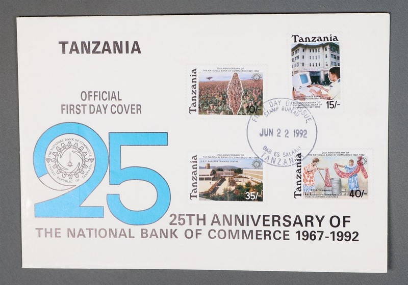 MayfairStamps Tanzania FDC 1992 National Bank of Commerce Anniversary First Day